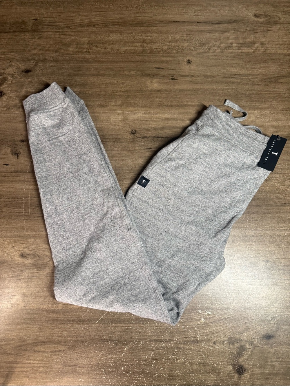 American Tall Mens M Tall Jogger Sweatpants Gray Drawstring 34 Inseam NWT